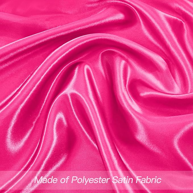 P Pothuiny 12 Pcs Hot Pink Satin Napkins 17 x 17 Inch, Satin Cloth Napkins | - Image 4