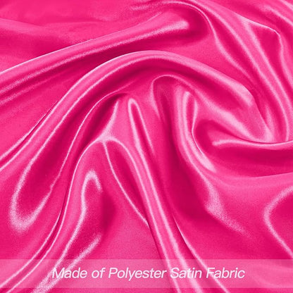 P Pothuiny 12 Pcs Hot Pink Satin Napkins 17 x 17 Inch, Satin Cloth Napkins | - Image 4
