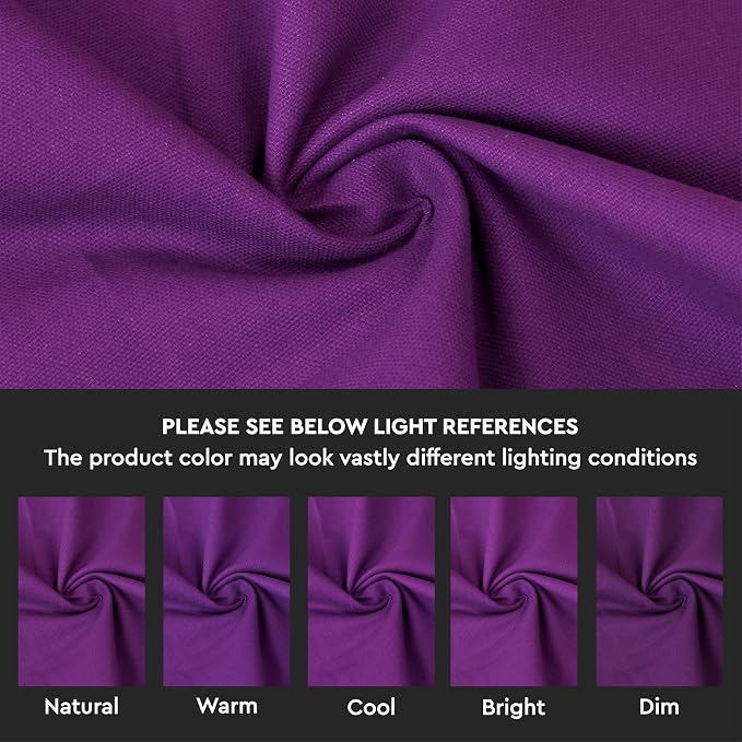 Encasa XO Table Runner, Cotton Canvas Dining Runner 13"x48" | Purple, 180 GSM - Image 3