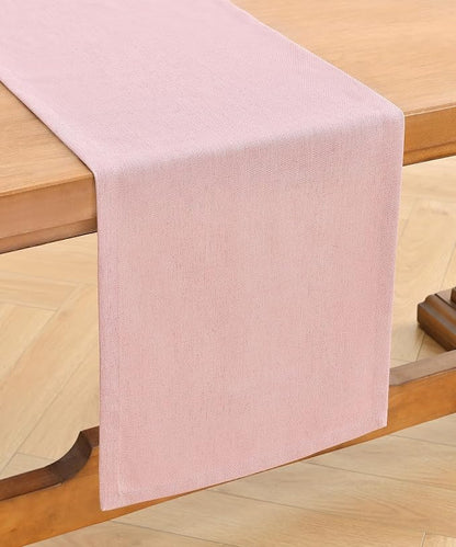 Wracra Linen Table Runner, Burlap Pink Table Runners 36 Inches Long | Rich - Image 7