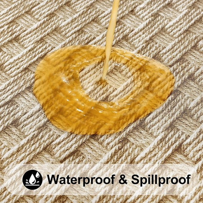 Smiry Rectangle Table Cloth Cover, Waterproof Elastic Fitted Picnic Tablecloth for 6 Foot Tables, Wipeable Flannel Backed Vinyl Tablecloths for Camping, Dining, Outdoor (Sand, 30" x 72")