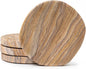 Cork & Mill Absorbent Coasters Set of 4 - Water Absorbing Sandstone Coasters for Drinks - Perfect for Coffee Table, Office Desk, Outdoor, Bedroom Nightstand - 4" Round - Unique Irregular Edge Design