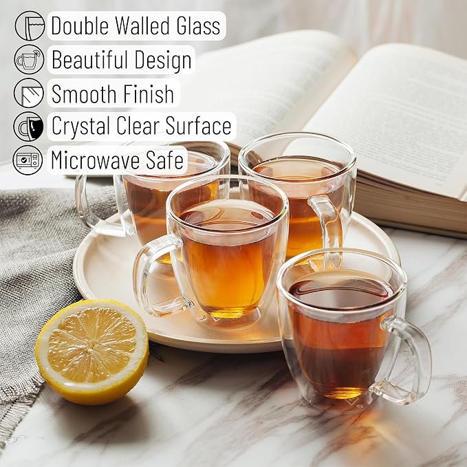 BTaT- Double Walled Glass Coffee Mugs, 16 oz, Glass Coffee Cups - Image 4
