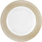 PARTY BARGAINS 13-Inch Charger Plates - 48 Pack, Clear Gold Textured Rim, Heavy-Duty Disposable Chargers for Elegant Dining - Ideal for Weddings and Formal Events