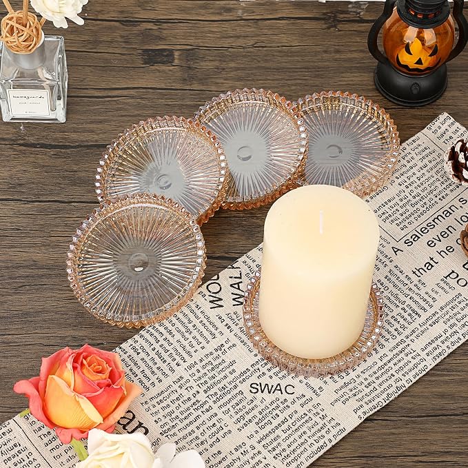 JUXYES Set of 8 Heat-Resistant Clear Glass Coaster - Image 7
