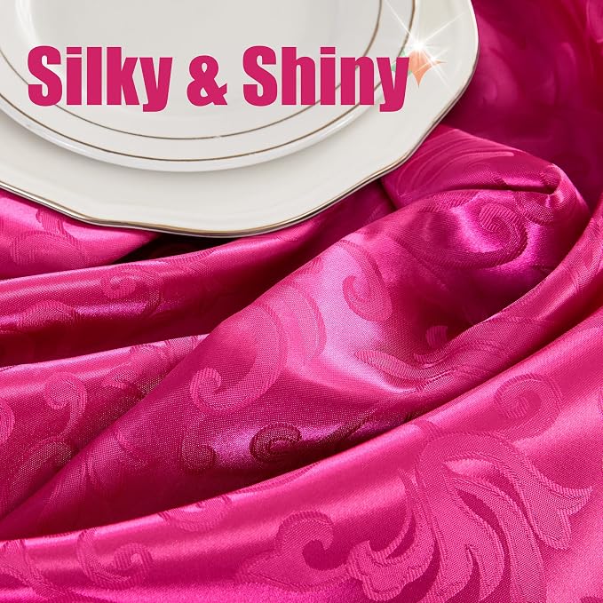 RUDONG M Satin Table Runners, Hot Pink, 12 x 108 Inch, 2 Pack | Long Silky - Image 5