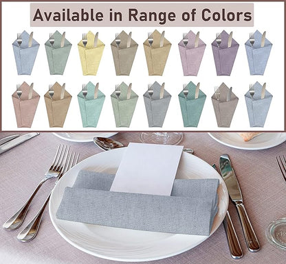 Ruvanti Cloth Napkins Set of 12, 18x18 Reusable Napkins Cloth Washable, Soft & Durable Table Napkin, Poly Cotton Fabric Dinner Napkins for Parties, Christmas, Thanksgiving, Weddings - Grape