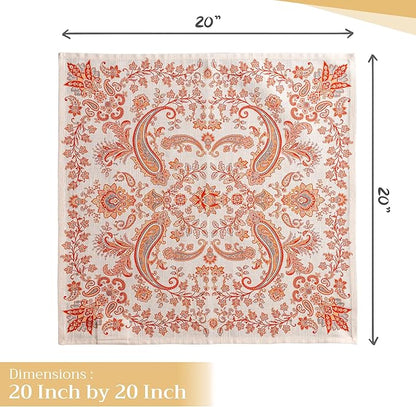 Maison d' Hermine Cloth Napkins Set of 4 100% Cotton for Thanksgiving Christmas Decorations Everyday Reusable Square Fall Napkins Cloth Washable Dinner Party (Cachemire, 20"x20")