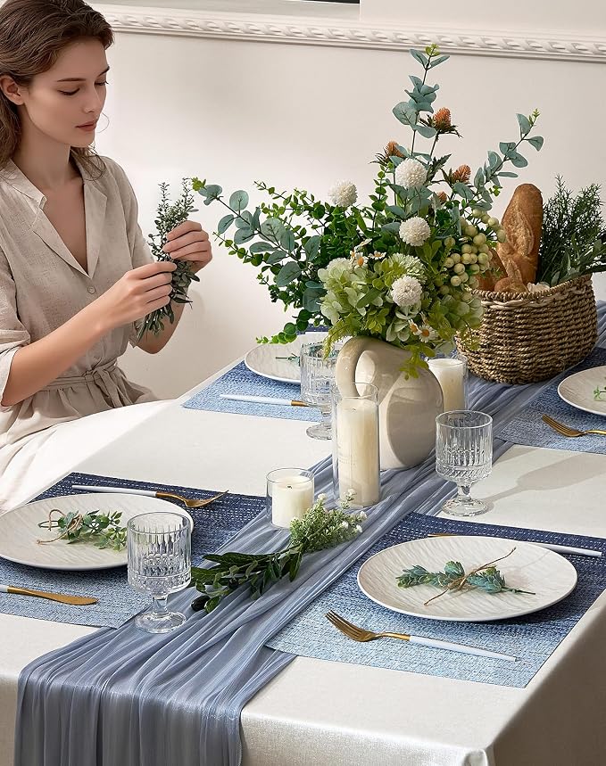 Leetaltree Gradient Blue Woven Placemats Set of 8 - Image 3