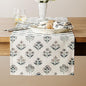 Block Print Floral Decorative Table Runners, 13x90 Inch Grey | 100% Organic by Unknown