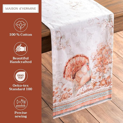 Maison d' Hermine Table Runner 100% Cotton 14.50" x 72" | Table Runners 72 - Image 2