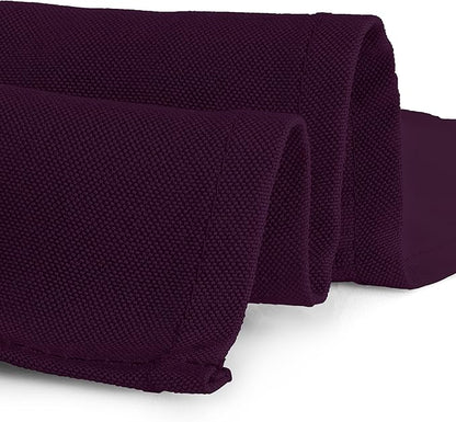 Gee Di Moda Cloth Napkins - 17 x 17 Inch Eggplant Dinner Napkins - Set of 12 Soft & Absorbent Washable Fabric Cloth Table Napkins with Hemmed Edges for Hotel Restaurant, Holiday Parties & Wedding