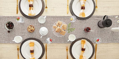 DII Woven Basics Collection 100% Cotton Knit Table Runner, Bark Brown - Image 5