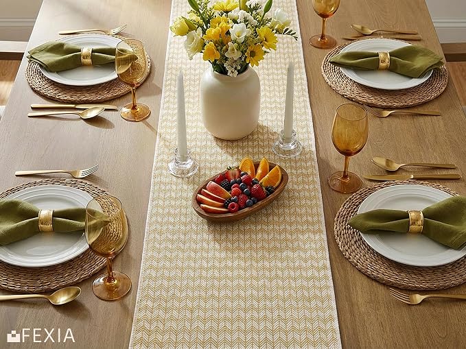 Boho Fall Table Runner Woven for Home Dining Table Decor 13x72 Inch | 72 Inches - Image 4