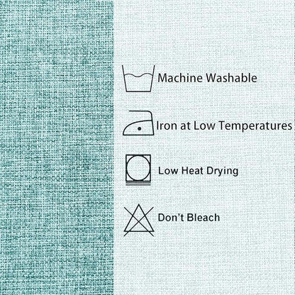 Hiasan 2 Pack Faux Linen Rectangle Tablecloth - Wrinkle and Stain Resistant Washable Table Cloth for Kitchen Dining Room Holiday Table Cover for Party Dinner, Aqua, 90 x 132 Inch