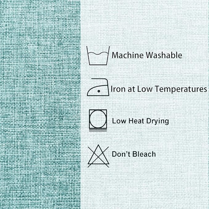 Hiasan Faux Linen Rectangle Tablecloth - Wrinkle and Stain Resistant Washable Table Cloth for Kitchen Dining Room Holiday Table Cover for Party Dinner, Aqua, 60 x 120 Inch
