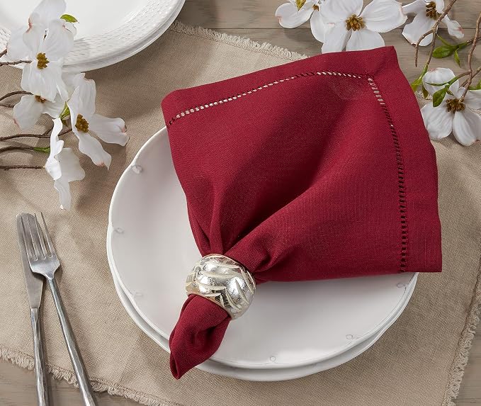 SARO LIFESTYLE Hemstitched Border Dinner Napkin - Image 5