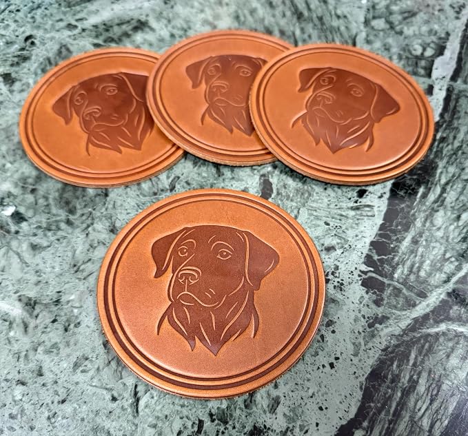 Dog Breed Leather Coasters – Premium Full Grain Table Protectors - Image 2