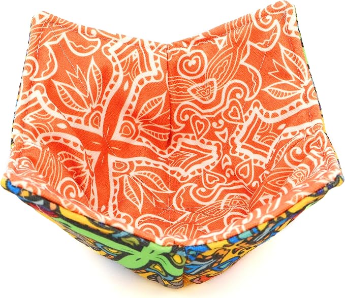 Cotton Microwavable Bowl Cozy, Microwave-Safe Hot Bowl Holders, Soup Bowl Cozy - Image 3