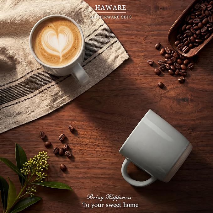 HaWare 13OZ Coffee Mugs Set of 6, Stoneware Coffee Cups, Ceramic Latte Mug - Image 7
