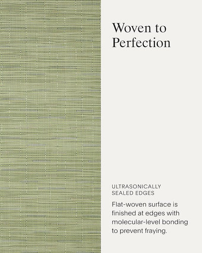 Chilewich Bamboo Placemats Set of 4 - Round Woven Placemats - Reusable, Stain-Resistant, Indoor/Outdoor Tabletop Protection - 15" - Spring Green