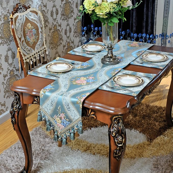 Extra Luxury Velvet Blue Table Runner 120 Inches Long - Image 5