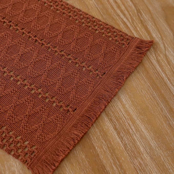 Fall Thanksgiving Boho Macrame Table Runner 12x60 Inch | Woven Burlap Rustic - Image 6