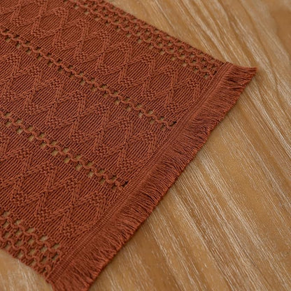 Fall Thanksgiving Boho Macrame Table Runner 12x72 Inch | Woven Burlap Rustic - Image 6