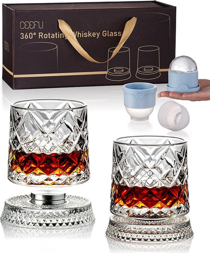 CEEFU 360° Spinning Whiskey Glasses Set by CEEFU