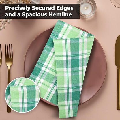 Urban Villa Cloth Napkins Set of 12 20x20 Inches 100% Cotton Napkins Cloth Washable Soft Durable Reusable Absorbent Table Dinner Napkins Cloth for Hotel Lunch Restaurant Weddings Parties- St Patrick