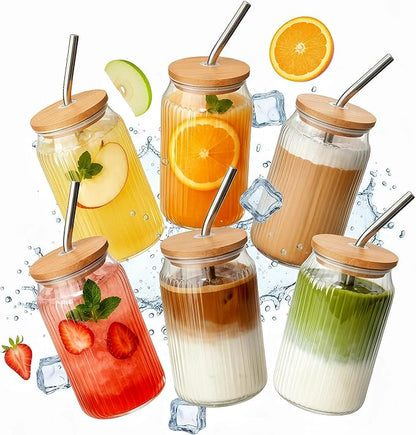 6 Packs Ribbed Glass Tumbler by Unknown