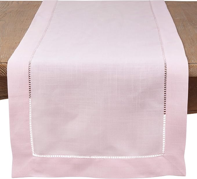 SARO LIFESTYLE Hemstitched Border Table Runner by SaroLifestyle