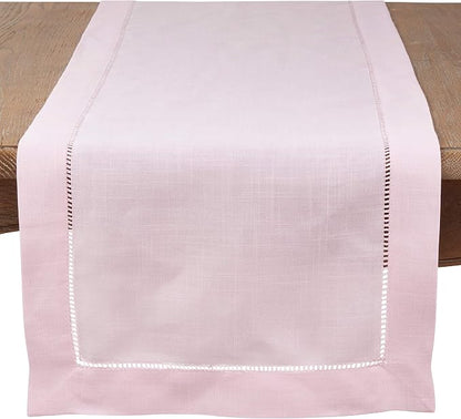 SARO LIFESTYLE Hemstitched Border Table Runner by SaroLifestyle