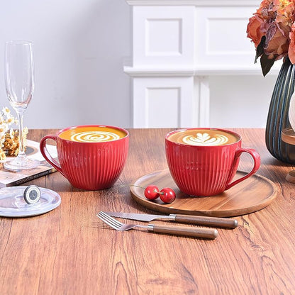 24oz Soup Mug with Handle & Lid, Microwave Soup Bowl/Cup, Burgundy Red | - Image 6