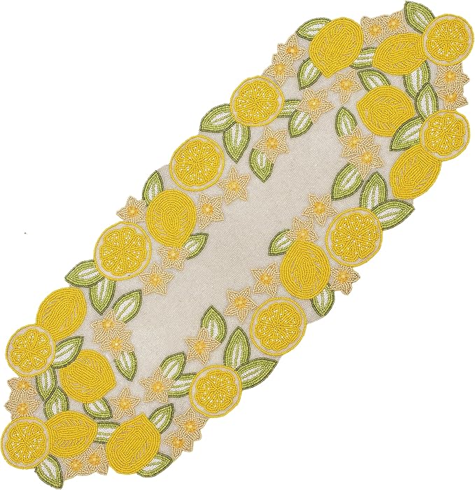 Beaded Table Runner 13x36 Inch Beaded Runner by ALPHALivingHOME