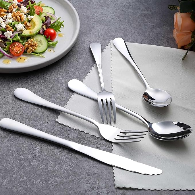 LIANYU 20 Piece Silverware Flatware Set, Stainless Steel Cutlery Set - Image 5