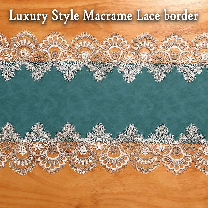 Lace Table Runner, Waterproof Oil-Proof PU Leather Table Runner - Image 3
