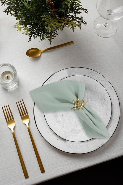 ACCENTHOME Accent Home 100% Cotton Napkins, Delicate Cloth Napkins for Dinners, Parties and Weddings，18 x 18 Inch Set of 12 - Teal