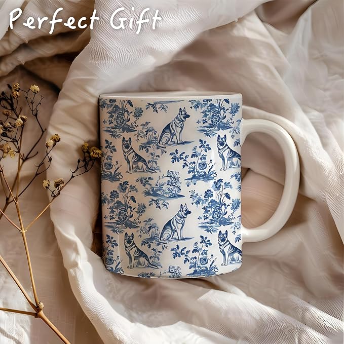Chinoiserie German Shepherd Mug, German Shepherd Gifts - Image 5