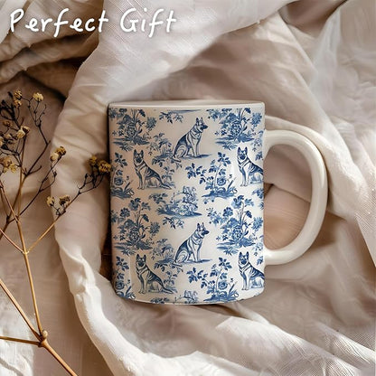 Chinoiserie German Shepherd Mug, German Shepherd Gifts - Image 5