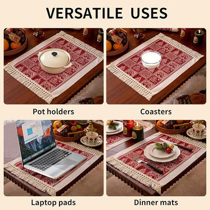 Placemats Set of 4, Christmas Tree Placemat - Image 6