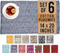 Urban Villa Placemats for Dining Table 100% CottonPlacemats 14''x20'' Over Sized Tablemats Set of 6Placemats Blue/White Two Tone Tablemats for Family Dinners Wedding Parties Everyday Use Placemats