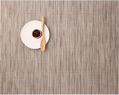 Chilewich Bamboo Placemats Set of 4 - Woven Rectangle Placemats - Reusable, Stain-Resistant, Indoor/Outdoor Tabletop Protection - 19" x 14" - Dune