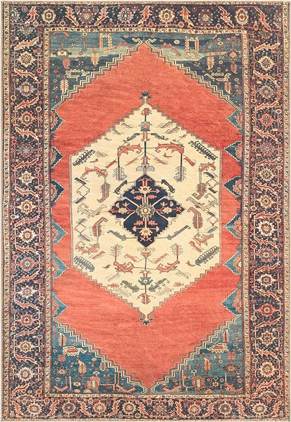 Keen Home Design 9x12 Rug - Machine Washable Area Rug with Non-Slip Backing, Ideal for Living Room, Dining Room, Bedroom - Vintage, Easy Clean, Durable, Low Pile Rug - (9' x 12')