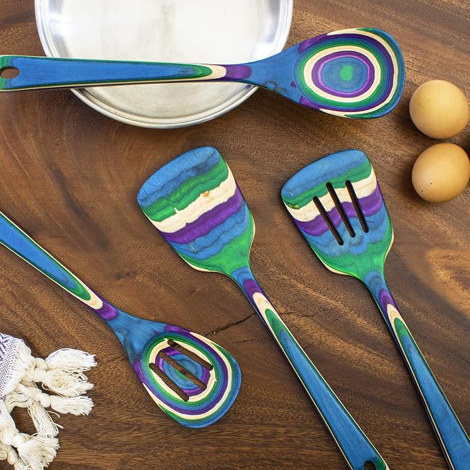 Totally Bamboo Baltique Mumbai Collection 4 Piece Cooking Utensil Set, Safe - Image 2