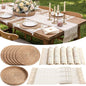 Boho Placemats 4/6/8 Set of Round Woven Placemat Macrame Style Bicolor by Gandeer