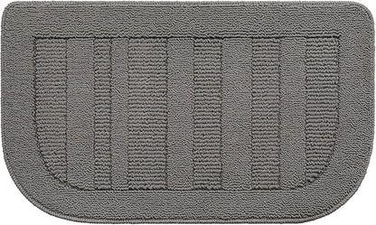 BEQHAUSE 30x18 Inch Kitchen Rug Mat Durable Kitchen Rugs Non-Slip Washable Absorbent Kitchen Mats for Floor Dirt-Resistant Semicircular Kitchen Mat (Grey)