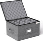 Wine Glass Storage Box with Dividers, Hard Shell and Stackable Stemware Storage by YEARNINGHOME