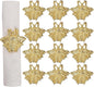 ALPHA Living HOME 12 Pcs Modern Bee Napkin Rings - Premium Metal Napkin Rings Table Decor Napkin Ring, Dining Cloth Napkin Holder for Wedding, Party, Christmas, Everyday Dining (Gold)