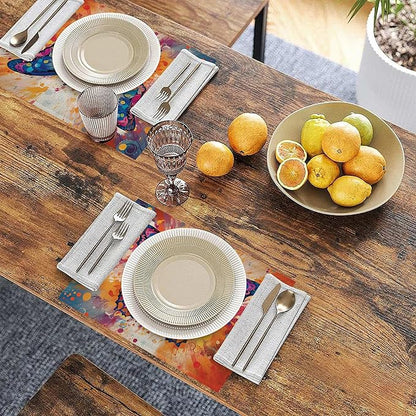 Table Placemats Set of 6, Waterproof Linen Fabric, Non-Slip Backing & Easy Clean, Elegant Dining Table Protectors for Family and Guests(Colorful Butterfly)